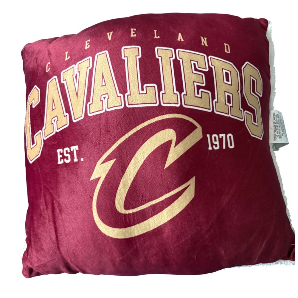 Cleveland Cavaliers Pillow Sherpa Back NBA Basketball Sports Decor NWT
